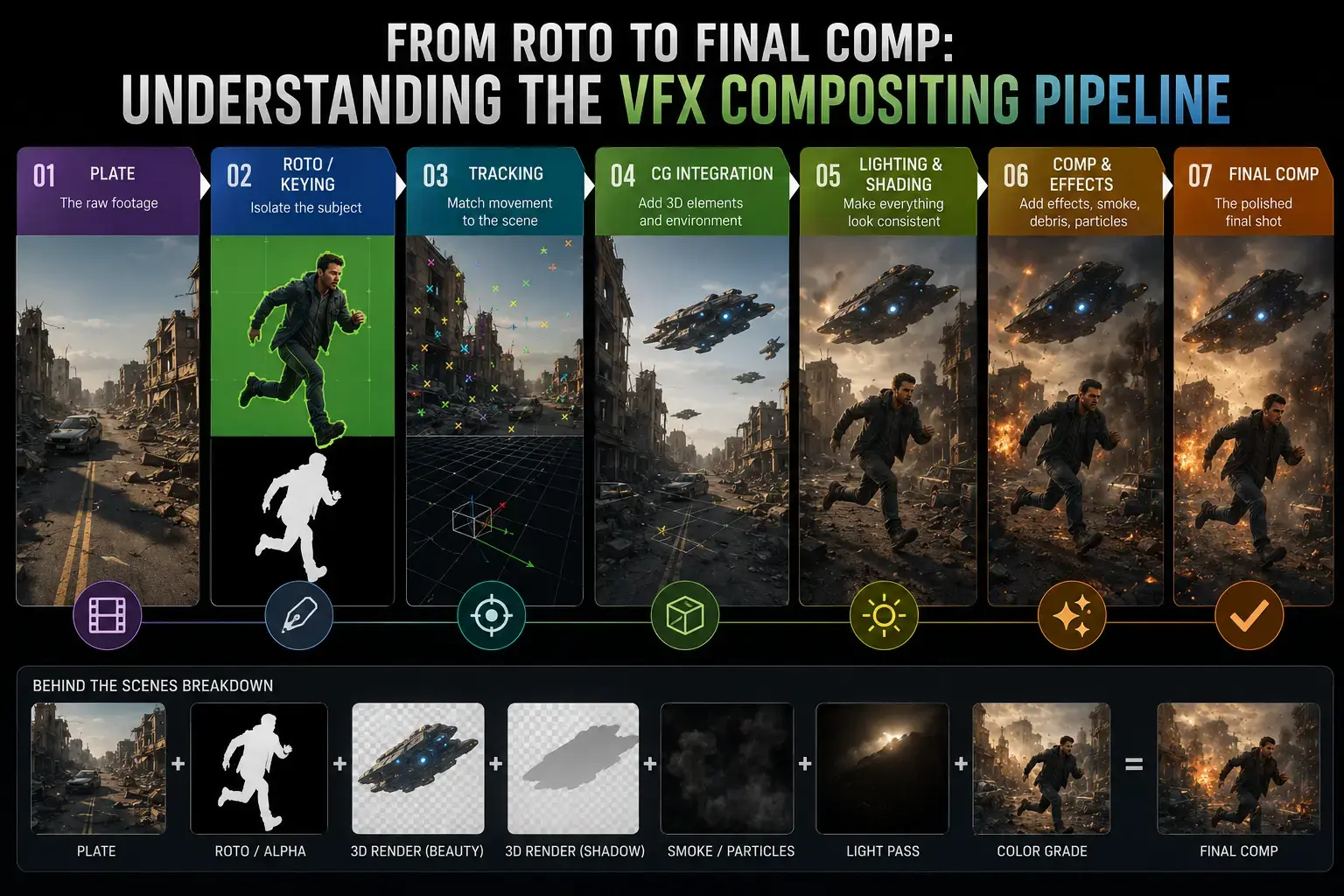 From Roto to Final Comp: Understanding the VFX Compositing Pipeline