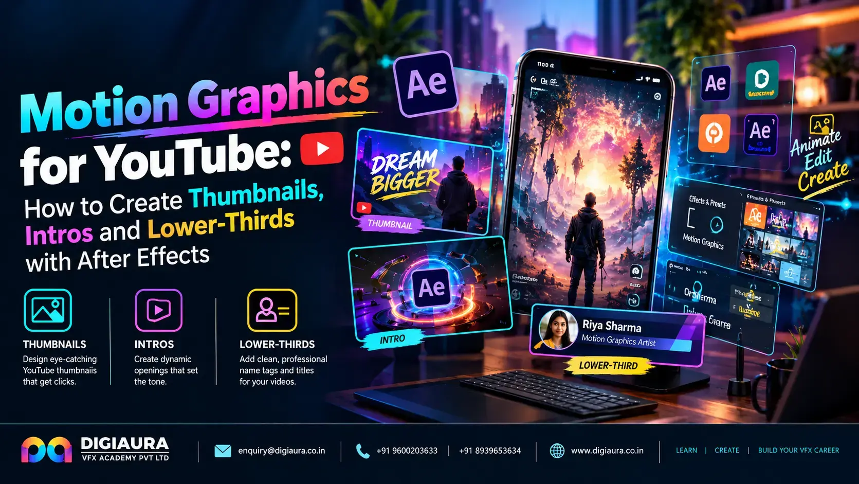 Motion Graphics for YouTube: How to Create Thumbnails, Intros and Lower-Thirds with After Effects